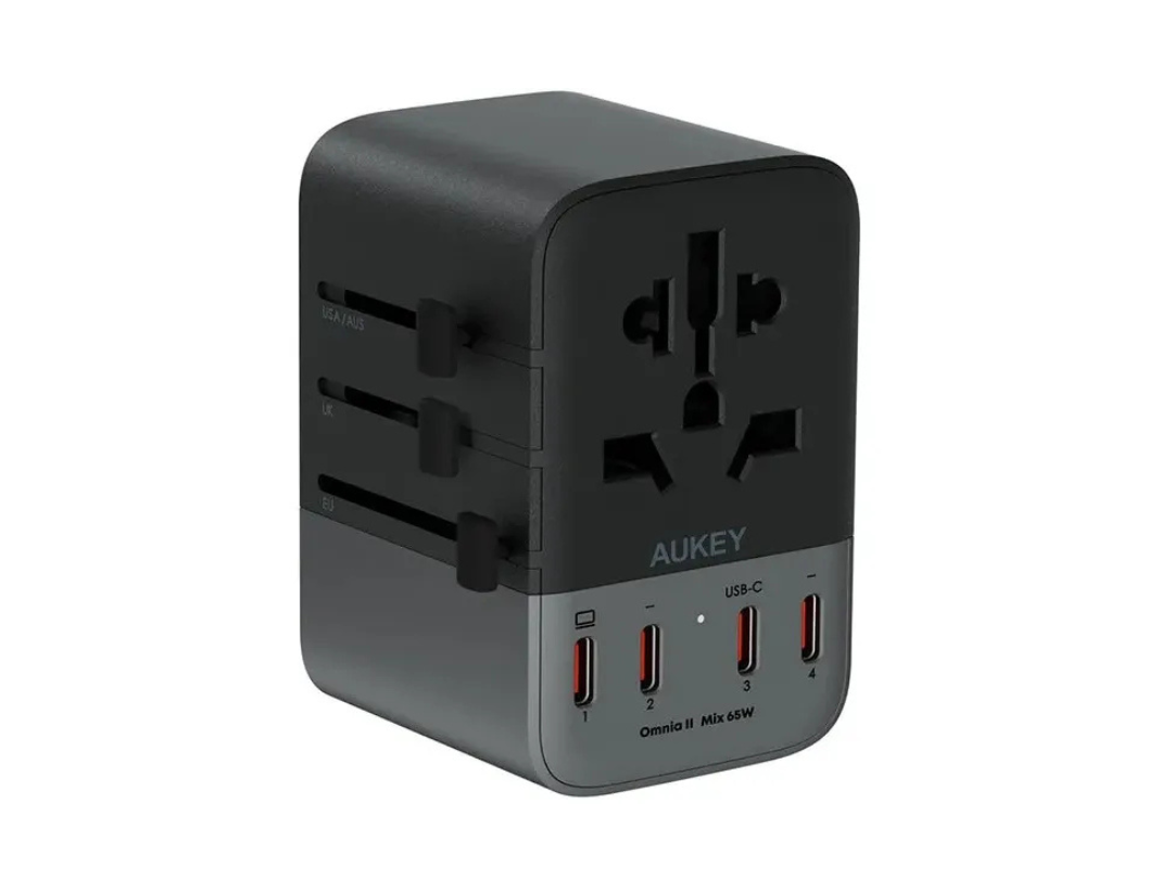 Buy Aukey PA-TA08A-GY 65W Travel Adapter 4C1A – Compact & Fast Charging in Qatar Buy Aukey PA-TA08A-GY 65W Travel Adapter 4C1A – Compact & Fast Charging in Qatar